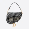 Saddle Bag Blue Dior Oblique Embroidery by Christian Dior