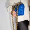 Chain Cassette Bag in Cobalt & Gold by Bottega Veneta