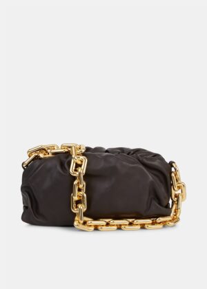 The Chain Pouch Leather Clutch Bag by Bottega Veneta