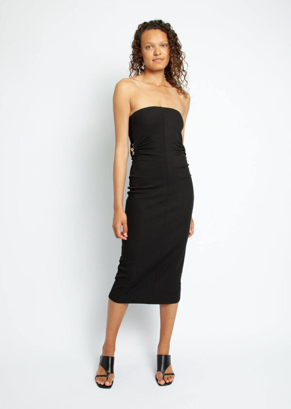 Ruched Strapless Fan Dress by Christopher Esber