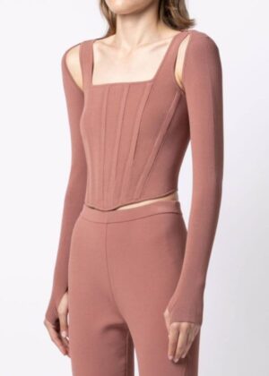 POINTELLE CORSET LS TOP BY DION LEE