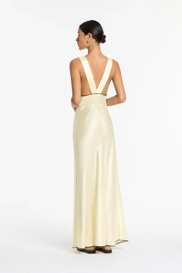 ARIES CUT OUT GOWN IN LEMON CREAM Sir The Label